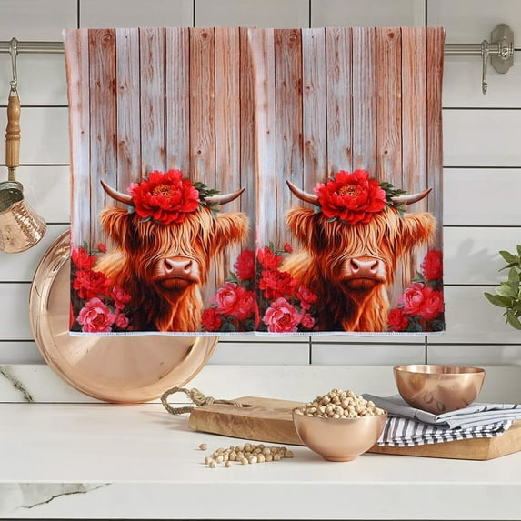 Kumdkd Bunny Cups Happy Easter Kitchen Towels,Red Buffalo Check Dish Hand Towels Farmhouse Indoor Outdoor Holiday Seasonal Decorations