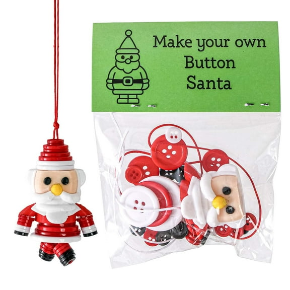 Kumdkd Button Christmas Tree Kit - DIY Holiday Decorations for Kids & Adults, Mess-Free Crafting with Buttons, Yarn, and Accessories, Reusable Ornaments, Perfect for Family Bonding & Festive Gifts