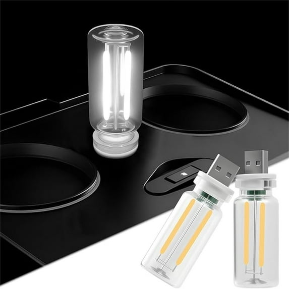 Kumdkd Car USB Night Light Bulb, Touch Control LED Filament Light, Adjustable Brightness, Multi-Color Ambient Light for Vehicle, Home, Camping, Decor