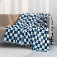 thumbnail image 1 of Kumdkd Checkered Flannel Blanket, 39.37x27.56 Inch Squares Pattern Throw, Soft Polyester Bed Sofa Cover Blanket for Couch, Travel & Nap, 1 of 6