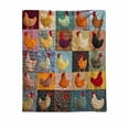 thumbnail image 1 of Kumdkd Chicken Themed Blanket - Soft Flannel Throw for Couch & Bed, Farmhouse Decor with Multiple Chicken Patterns, 1 of 2