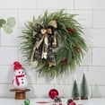 thumbnail image 1 of Kumdkd Christmas Linen Bow Wreath - Plastic Grapevine Wreath, 18" Front Door Ornament, Festive Window Decoration, 1 of 6