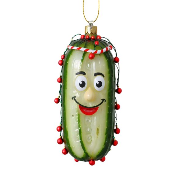 Kumdkd Christmas Pickle Ornament - Acrylic Hanging Cucumber Pendant for Holiday Tree Traditions & Farmhouse Decor