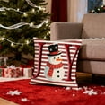 thumbnail image 1 of Kumdkd Christmas Pillow Covers - Snowman & Tree Holiday Print Linen Cushion Case (17.7"x17.7"), Red Decorative Pillowcase with Invisible Zipper for Home/Office, 1 of 6