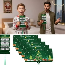 Kumdkd Christmas Red Envelope Money Box Set - 10-Card Holder with Holiday Designs for Parties, Gift Storage & Secret Santa, Durable Paperboard for Cash & Small Gifts (Santa/Tree Prints)‌