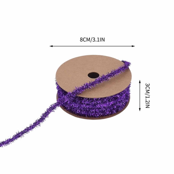 Kumdkd Christmas Tree Fringes Ribbon, Glittery Yarn Garland for Gift Wrapping, Wreath Decorations, Holiday Party DIY Crafts, Festive Tree Trimmings and Home Decoration
