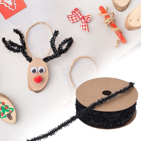 Kumdkd Christmas Tree Fringes Ribbon, Glittery Yarn Garland for Gift Wrapping, Wreath Decorations, Holiday Party DIY Crafts, Festive Tree Trimmings and Home Decoration