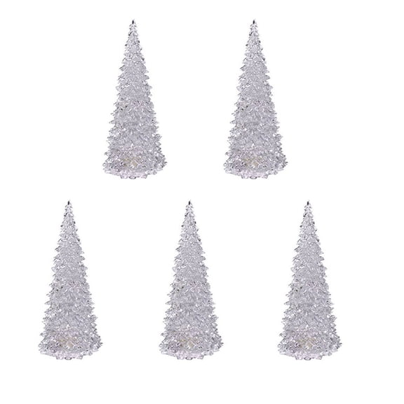 Kumdkd Christmas Tree LED Night Lights - 7 Color Changing Acrylic Decor for Bedroom & Holiday Displays | Battery Powered Tabletop Decorations | Set of 2/3/5