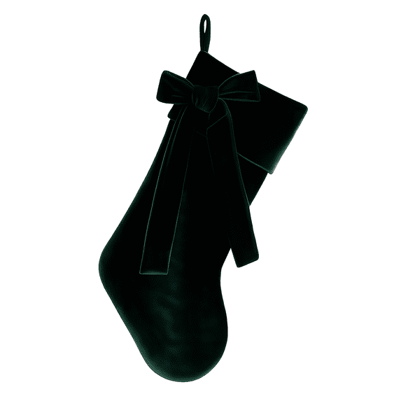Kumdkd Classic Velvet Christmas Stocking 18 inch with 3D Bow, Plush Gift Bag for Fireplace Mantel, Large Capacity Holiday Stocking with Ornament Hanger, Durable Festive Decoration for Home