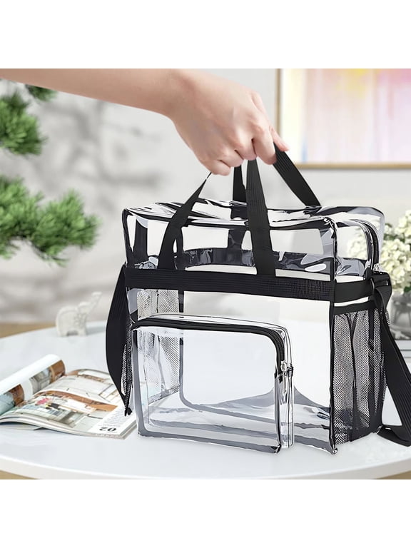 Clear Backpack PVC Waterproof - TSA Approved Transparent Bookbag Concerts/Travel (12x12x6 Inch) Stadium Approved Security Bag with Padded Straps