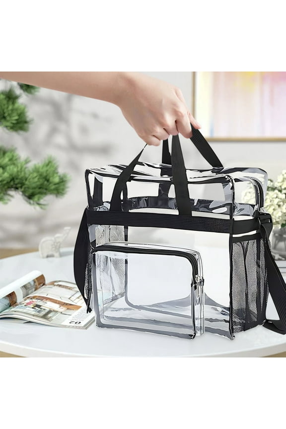 Clear Backpack PVC Waterproof - TSA Approved Transparent Bookbag Concerts/Travel (12x12x6 Inch) Stadium Approved Security Bag with Padded Straps