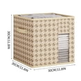 thumbnail image 1 of Kumdkd Cloth Storage Box, 12x12x12in Drawer-style Desktop Organizer with Lid, Stackable Cube Storage Bin for Closet, Toys, Books, Home Office - Grey/Beige, 1 of 6