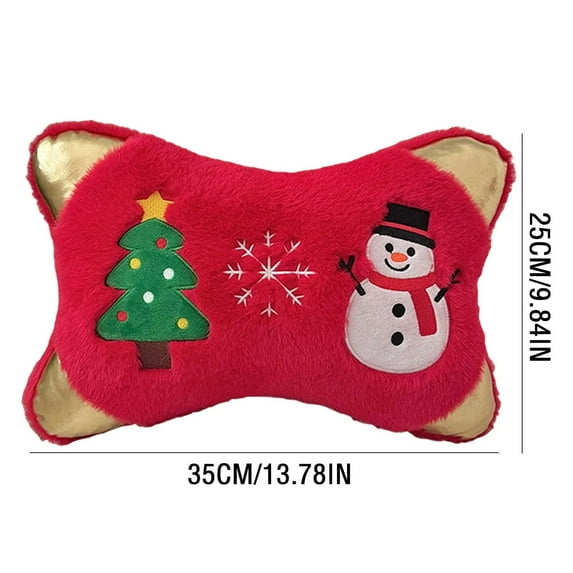 Kumdkd Cute Christmas Pillow Decor, Holiday Themed Lumbar Support Pillow for Sofa, Office Chair, Car Interior, Festive Home Decor and Gift Idea