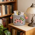 thumbnail image 1 of Kumdkd Cute Kitty Storage Basket - Cotton Rope Desktop & Entryway Organizer for Snacks, Toys, Office Supplies | White and Black Stripes, 7.9" x 7.9" x 7.9" Decorative Bin, 1 of 6