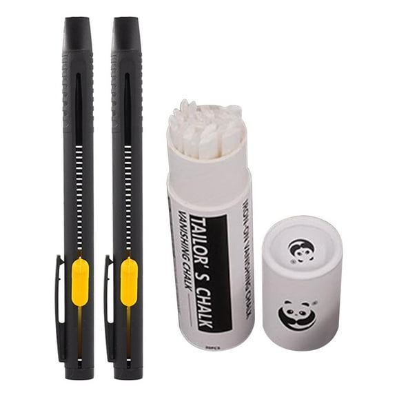 Kumdkd Disappearing Fabric Marker Pen - Invisible Heat Erasable Tailor Chalk for Sewing, Quilting, Dressmaking, DIY Crafts (Blue, 2-Pack)