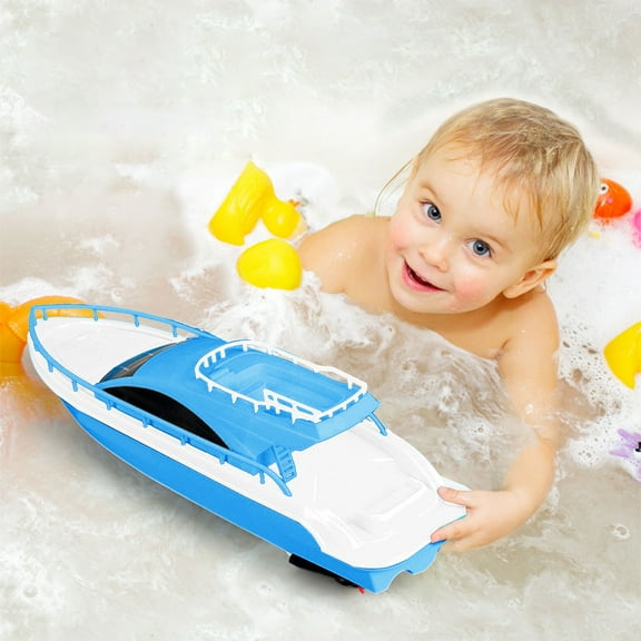 Kumdkd Electric Boat Toy, 4.3x4.3x15.4in Yacht Model for Pool & Bathtub, Autonomous Swimming Speedboat, Battery Powered Water Toy (Batteries Not Included)