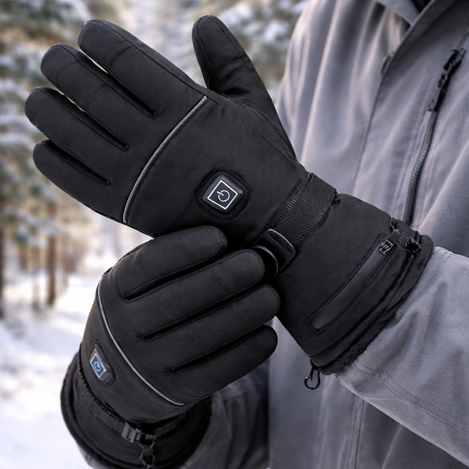 Kumdkd Electric Heating Gloves for Men and Women, Rechargeable Battery Powered Winter Gloves with Touchscreen, Waterproof Windproof Thermal Gloves for Skiing, Cycling, Outdoor Sports
