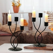 Kumdkd Elegant Candelabra Candle Holders - 3 Headed Metal Candle Stand, Curved Design for Formal Events, Holiday Parties, Weddings, Anniversaries, Daily Home Decor, Perfect Gift