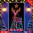 thumbnail image 1 of Kumdkd Fluorescent Christmas Door Cover 35x71 Inch, Santa and Tree Printed Polyester Holiday Banner for Indoor Outdoor Decor, Glowing Party Backdrop, Front Door Decoration for Home Christmas Party, 1 of 6