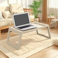 thumbnail image 1 of Kumdkd Foldable Bed Desk Table, 26.7x14x10.8 in Lightweight Laptop Tray for Sofa, Breakfast in Bed, Portable Workstation for Home Office, Beige, 1 of 6