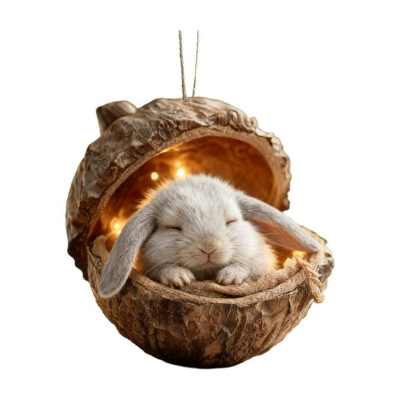 Kumdkd Forest Animals Christmas Ornaments Set 10cm, Woodland Creature Acrylic Tree Pendants with Fox Owl Bunny Hedgehog, Holiday Decorations for Xmas Tree Home Gift