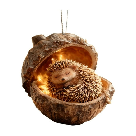 Kumdkd Forest Animals Christmas Ornaments Set 10cm, Woodland Creature Acrylic Tree Pendants with Fox Owl Bunny Hedgehog, Holiday Decorations for Xmas Tree Home Gift