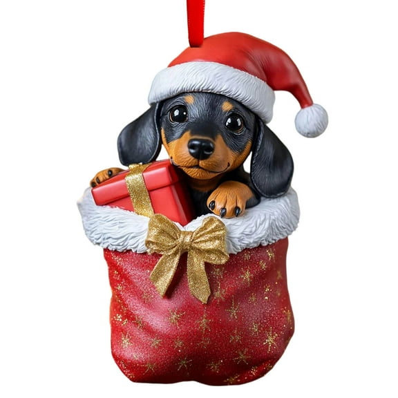 Kumdkd Funny Boston Terrier Christmas Ornament, Dog Drinking Coffee Holiday Decor, Boston Terrier Gifts, Cute Dogs 2D Flat Acrylic Ornament for Tree, Car Hanging, Bag Tag, Dog Mom, Dad