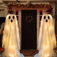 thumbnail image 1 of Kumdkd Giant Glowing Ghost Decor - 7ft Adjustable Halloween Yard Light with 30 LEDs for Porch, & Party Decor 2025 - Includes Telescopic Pole, 1 of 6