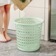 thumbnail image 1 of Kumdkd Green Perforated Trash Can, 9x8.6 Inch Small Wastebasket Garbage Bin for Office, Bathroom, Bedroom, Kitchen, Dorm & Small Spaces, Plastic Modern Design, 1 of 6