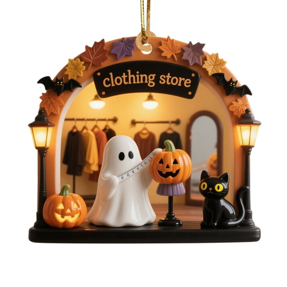 Kumdkd Halloween Ghost Ornaments Set - 3.15" Spooky Tree Decorations, Unbreakable Hanging Decor for Home, Party, Grave Markers