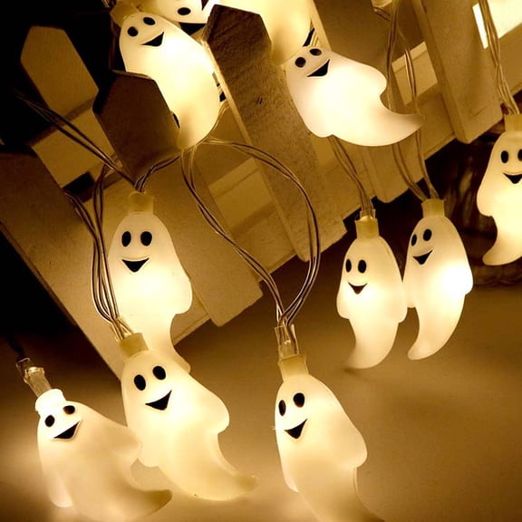 Kumdkd Halloween LED String Lights - 20ft Battery Powered Orange Pumpkin Lights for Outdoor Decor & Indoor Party Atmosphere
