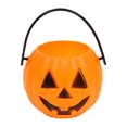 thumbnail image 1 of Kumdkd 1-Pack Halloween Pumpkin Candy Bucket - 6.5" Orange Plastic Treat Pail with Handle for Kids Trick or Treating & Party Decor, 1 of 5