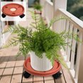 thumbnail image 1 of Kumdkd Heavy Duty Mov, and durability.able Plant Saucer with Casters, 10.24 Inch Rolling Plant Caddy, Red Plastic Water Catcher Tray for Indoor Outdoor Potted Plants, 40 lb Capacity, 1 of 6