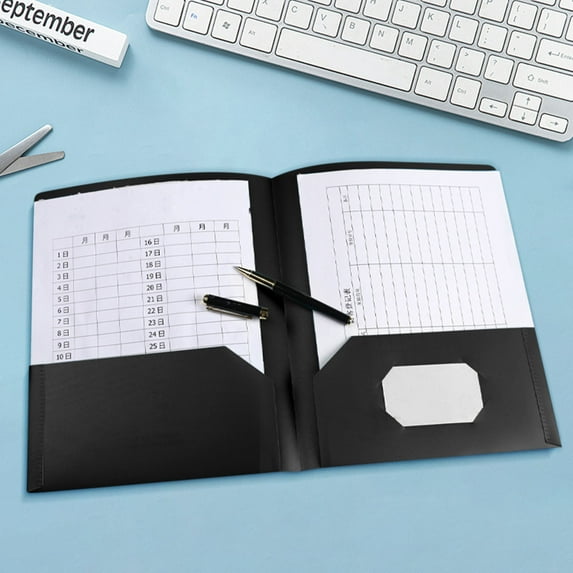 Kumdk Plastic Folders with Pockets (11.4"x9.3",7 Colors) Water-Resistant Document Organizer with Business Card Slot