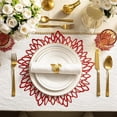 thumbnail image 1 of Kumdkd Hibiscus Flower Placemat - 15" Round Vinyl Table Mat for Weddings & Home Decor, Waterproof Elegant Table Centerpiece, 1 of 6