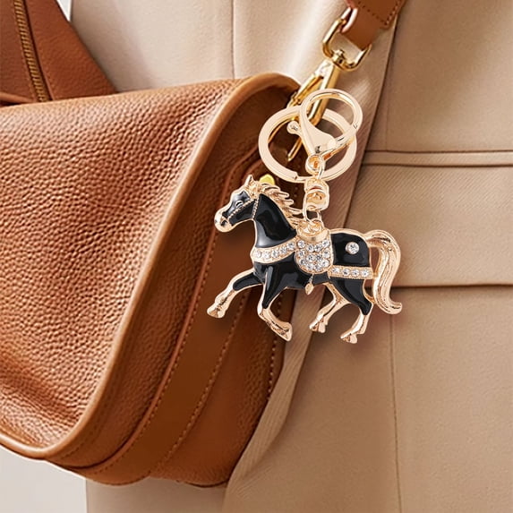 Kumdkd Horse Car Keychain, Animal Shaped Key Fob, Cute Equestrian Keychain Pendant for Bag Backpack Luggage Tag, Gift for Horse Lovers