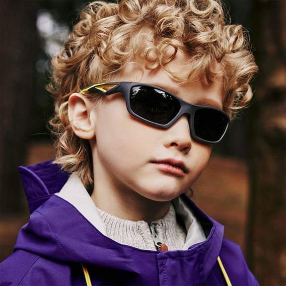 Kumdkd Kids Polarized Sunglasses - Sports Wrap Around Glasses for Boys & Girls Ages 3-12, UV400 Protection Lightweight Sunglasses for Cycling, Beach & Outdoor Play