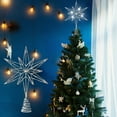 thumbnail image 1 of Kumdkd LED Christmas Tree Topper Star - White Shatterproof ABS Star with Spring Base for 6-8ft Trees, Battery Operated (Batteries Not Included), 1 of 6