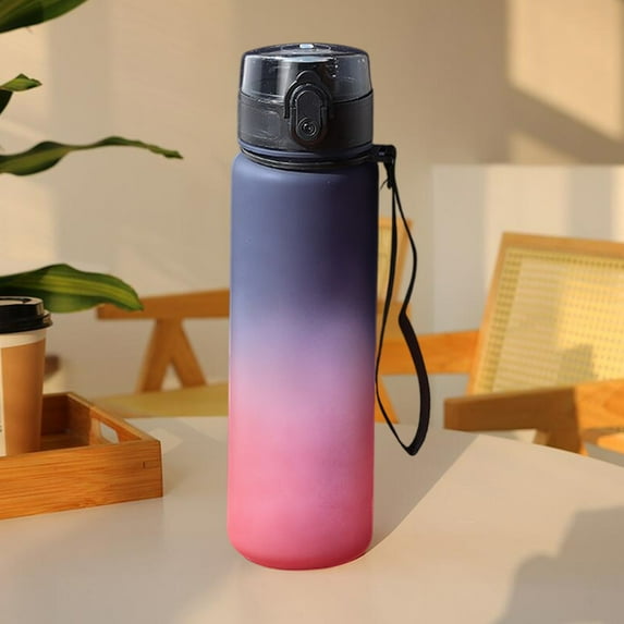 Kumdkd Large Capacity Outdoor Sports Water Bottle - Leak-Proof, BPA-Free, with Built-In Filter & Carrying Strap (9.6"x2.3", Multicolor)