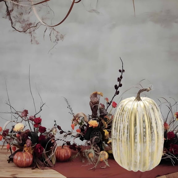 Kumdkd Large Orange Fake Pumpkin Model - Lightweight Foam Halloween & Christmas Decorations, Realistic Design, Multi-Scene Use, Easy Clean (6.2x6.2x8.5in, 0.39lb)