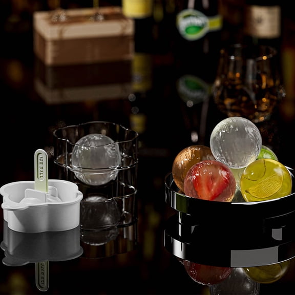 Kumdkd Large Silicone Ice Ball Maker for Whiskey, 1-Pack Round Sphere Ice Mold, Leak-Proof Freezer Ice Ball Tray, Clear Ice Mold for Cocktails & Drinks