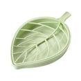 thumbnail image 1 of Kumdkd Leaf-Shaped Plastic Soap Dish Holder, Drainable Soap Box with Holes for Bathroom Kitchen Sink, Green, 6.9 x 4.1 x 0.8 in, 1 of 3