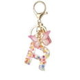 thumbnail image 1 of Kumdkd Letter Keychains for Girls Purple Pink Keychain with Butterfly Purse Charms for Handbags Cute Tassel Keychain, 1 of 2