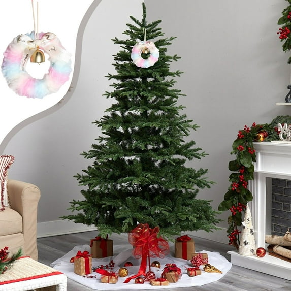 Kumdkd Light Blue Christmas Ball Decoration Garland Pendant Multicolor Polyester Ornament for Tree Party Arrangement Holiday Festive Decor‌