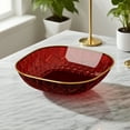thumbnail image 1 of Kumdkd Luxury Gold-Rimmed Square Appetizer Plates - Food Grade PET Plastic, Set of 1, 5.91x5.91in, for Snacks, Fruit, Candy, Nuts & Home Decor, 1 of 6