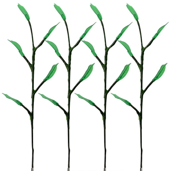 Kumdkd Magical LED Houseplant Artificial Plant with 4 Leaf Lights, 12 in Indoor Decorative Mood Lighting for Home Office Desk, Circadian Rhythm Lamp