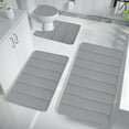 thumbnail image 1 of Kumdkd Memory Foam Bath Mat Set, Bathroom Rugs 7 Pieces Sets, Toilet Mats, Soft Comfortable, Water Absorption, Non-Slip, Thick, Machine Washable, Easier to Dry for Floor Mats (Gray), 1 of 9
