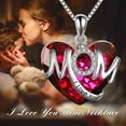 thumbnail image 1 of Kumdkd Mom Necklace for Women Rose Butterfly Heart Pendant Crystal Necklace for Mom Mother’s Day Birthday Jewelry Gifts(Red), 1 of 3