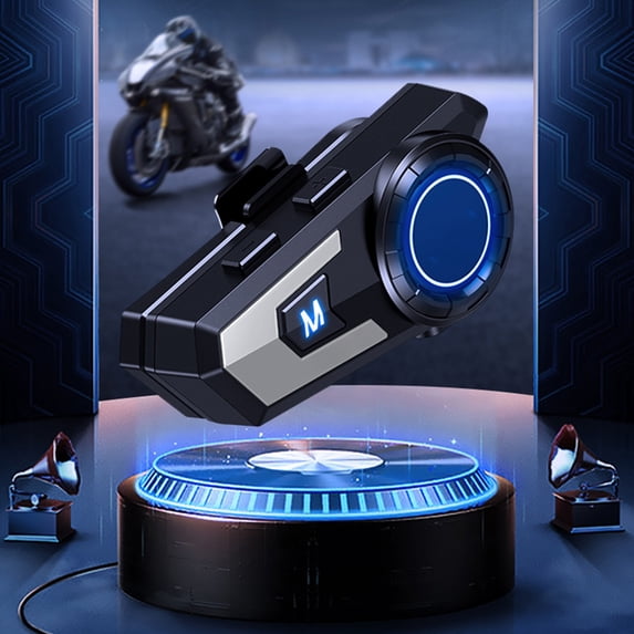 Kumdkd Motorcycle Helmet Bluetooth Headset, Bluetooth 5.0 Intercom with Intelligent Noise Reduction, 40-Hour Talk Time, IP67 Waterproof, Dual Phone Connection, Long Range Communication for Riders