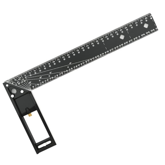 Kumdkd Multifunctional Right Angle Ruler & Hole Gauge, 90/45 Degree Precision Marking Tool for Woodworking, Carpentry, DIY Projects - Stainless Steel Measuring & Scribing Ruler